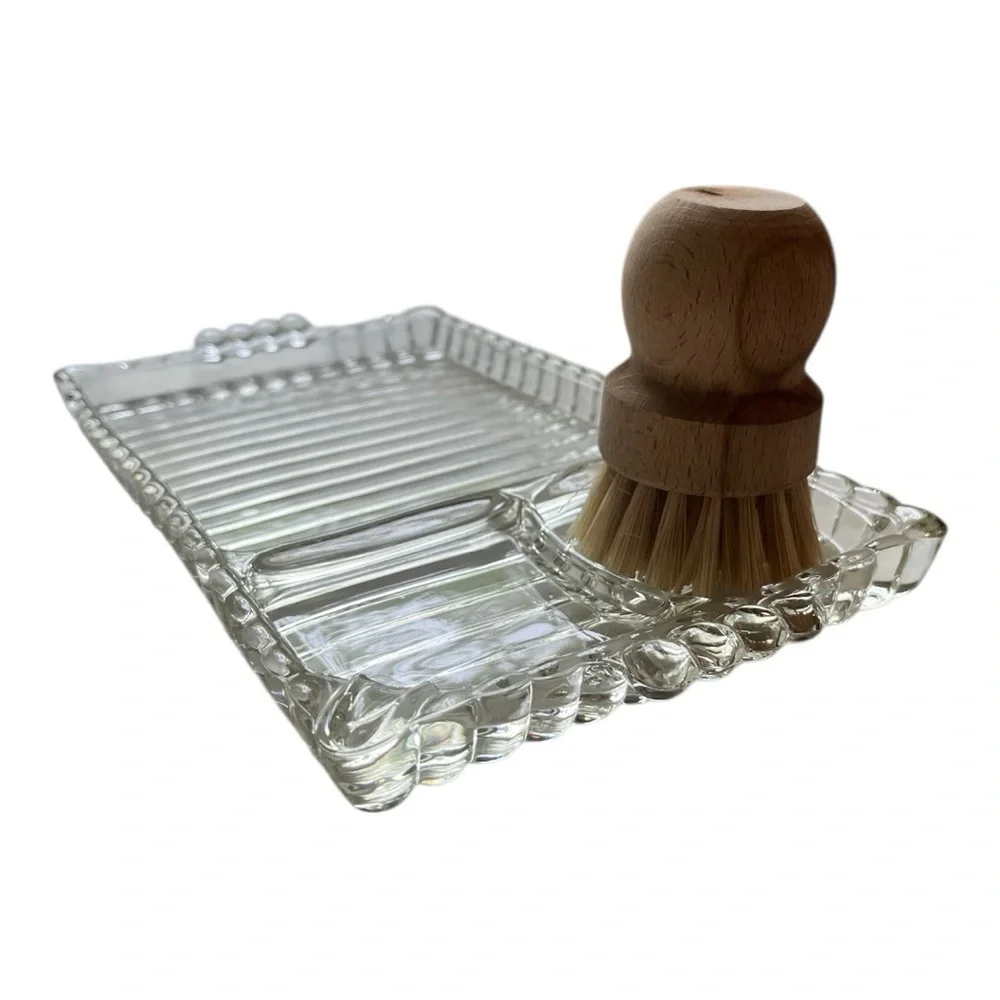 Set of 4 Vintage Bubble Glass Sectioned Organizer Tray